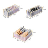 3 in 1 Underwear Drawer Storage Box Household Socks Folding Storage Box, Beige, Gray