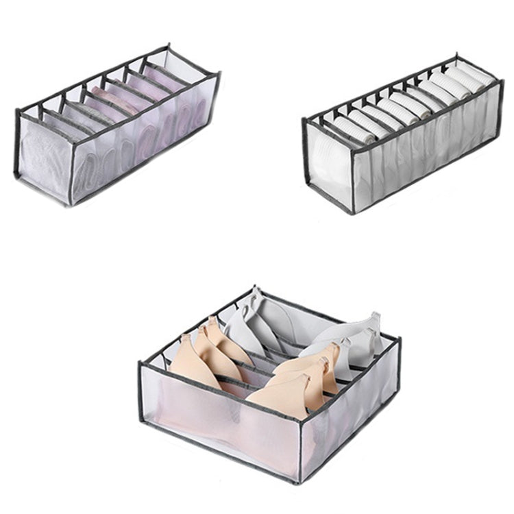 3 in 1 Underwear Drawer Storage Box Household Socks Folding Storage Box, Beige, Gray Gray