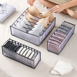 3 in 1 Underwear Drawer Storage Box Household Socks Folding Storage Box, Beige, Gray