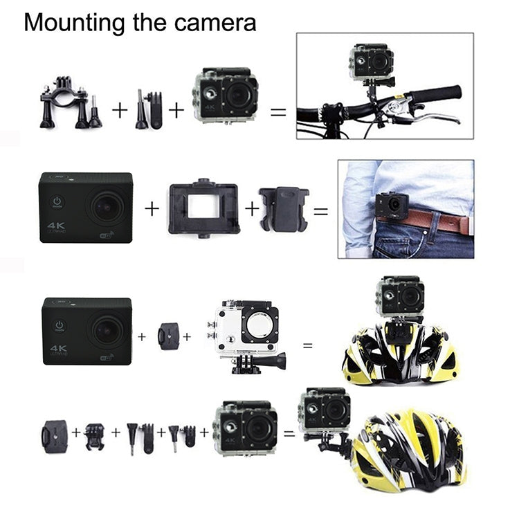 WIFI Waterproof Action Camera Cycling 4K camera Ultra Diving 60PFS kamera Helmet bicycle Cam underwater Sports 1080P Camera