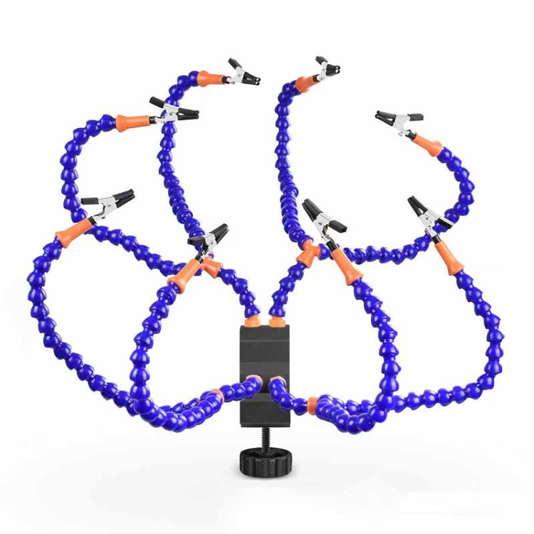 Eight-Jaw Circuit Board Auxiliary Welding Workbench, Black, Silver