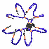 Eight-Jaw Circuit Board Auxiliary Welding Workbench, Black, Silver