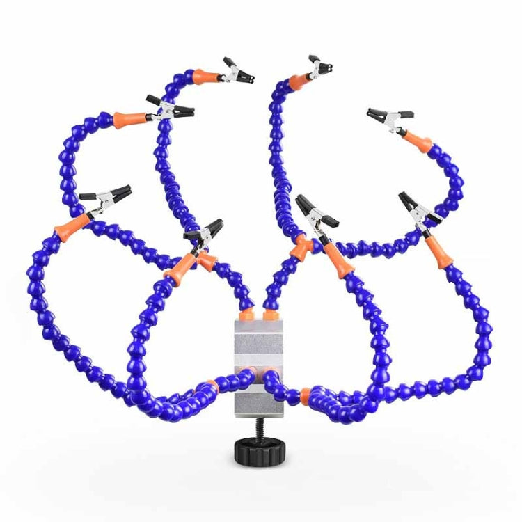 Eight-Jaw Circuit Board Auxiliary Welding Workbench, Black, Silver