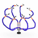 Eight-Jaw Circuit Board Auxiliary Welding Workbench, Black, Silver