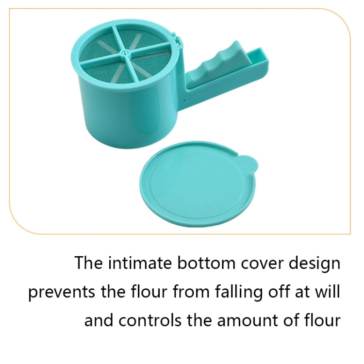 Convenient Hand-Held Semi-Automatic Four Sieve Baking Tool, Blue, Orange, White, Pink