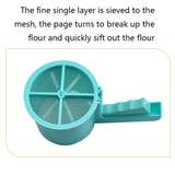 Convenient Hand-Held Semi-Automatic Four Sieve Baking Tool, Blue, Orange, White, Pink