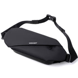 WEIXIER 8641 Men Running Waterproof Waist Bag Multifunctional Chest Bag Sports Leisure One-Shoulder Bag, Black, Dark Gray