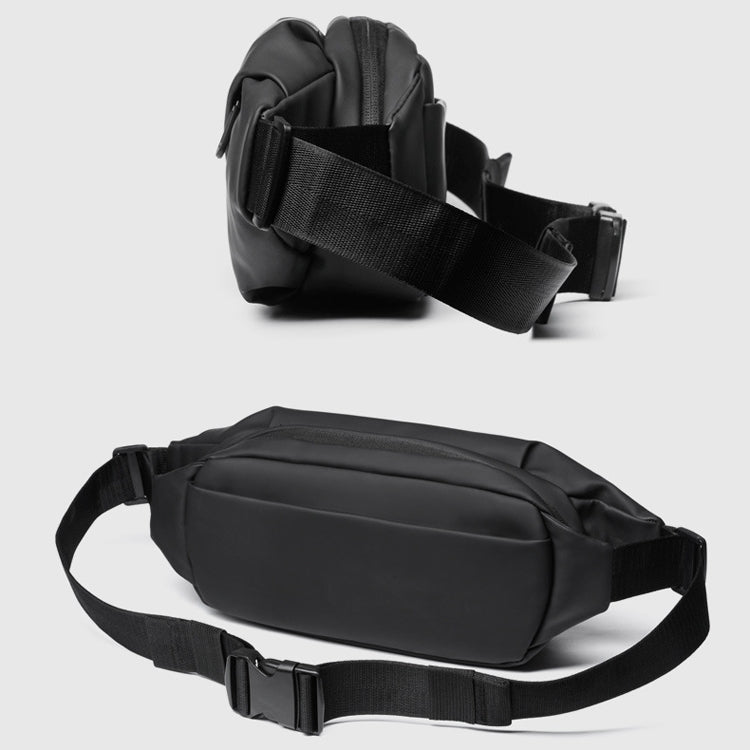 WEIXIER 8641 Men Running Waterproof Waist Bag Multifunctional Chest Bag Sports Leisure One-Shoulder Bag, Black, Dark Gray