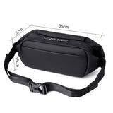 WEIXIER 8641 Men Running Waterproof Waist Bag Multifunctional Chest Bag Sports Leisure One-Shoulder Bag, Black, Dark Gray