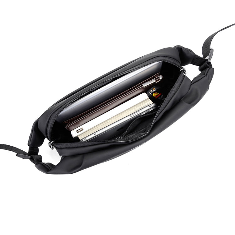 WEIXIER 8641 Men Running Waterproof Waist Bag Multifunctional Chest Bag Sports Leisure One-Shoulder Bag, Black, Dark Gray