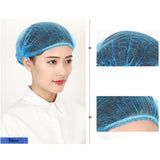 200 PCS Non-woven Disposable Pleated Anti Dust Hat Bath Caps For Spa Hair Salon Beauty, Non-woven (Blue), Non-woven (White)