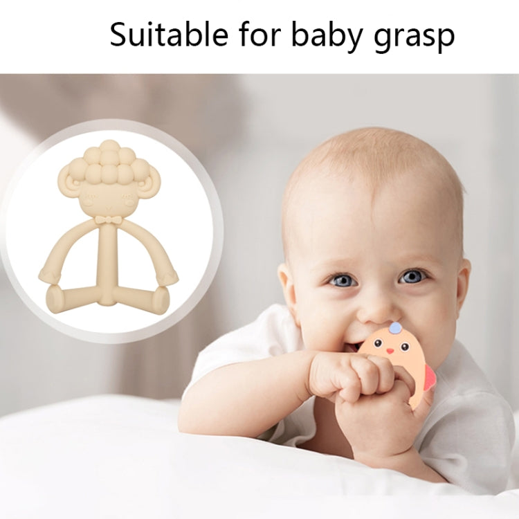 Three-Dimensional Cartoon Silicone Baby Teether Molar Rods Children Toys Maternal And Child Supplies, Gray Green, Beige, Light Coffee, Peach Powder, Scalper, Pink Sheep, Yellow Sheep, Coffee Sheep, Green Sheep, Beige Sheep