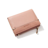 928010 Frosted All-Match Coin Purse Multi-Card Buckle Short Zipper Women Wallet, Gray, Pink, Blue, Milk Tea Color, Black