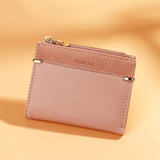 928010 Frosted All-Match Coin Purse Multi-Card Buckle Short Zipper Women Wallet, Gray, Pink, Blue, Milk Tea Color, Black