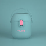 2 PCS YOLE KID Baby Milk Powder Box Large-Capacity Portable Out-Packing Gimi Powder Box Baby Food Supplement Storage Sealed Tank, Mustard Yellow, Matcha Green, Olive Green, Peacock Blue, Cinnabar Red, Rouge Powder Peacock Blue