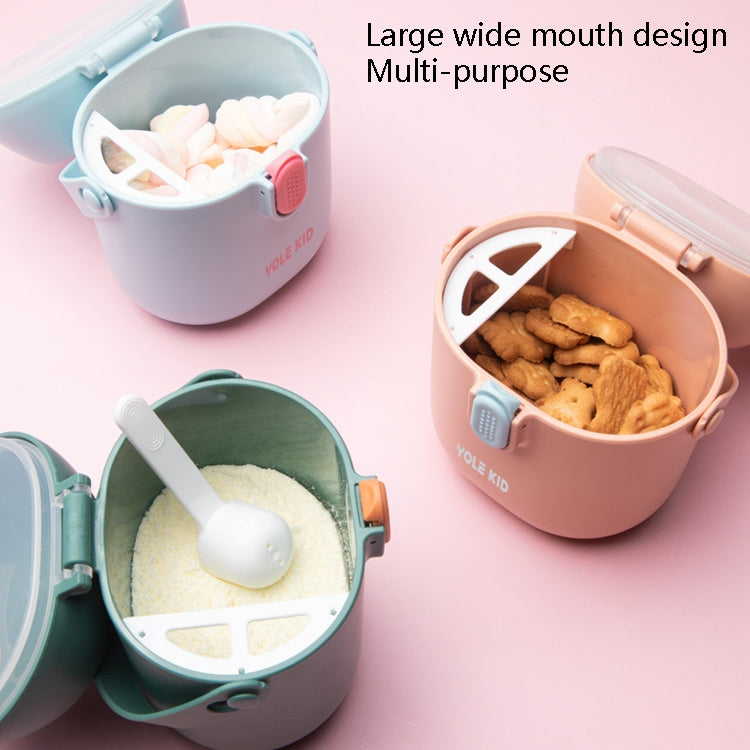 2 PCS YOLE KID Baby Milk Powder Box Large-Capacity Portable Out-Packing Gimi Powder Box Baby Food Supplement Storage Sealed Tank, Mustard Yellow, Matcha Green, Olive Green, Peacock Blue, Cinnabar Red, Rouge Powder