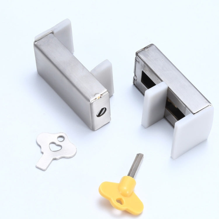 2 PCS Aluminum Screen Window Door Lock Child Protection Safety Lock Anti-theft Stopper, Hex Key, One-word Key