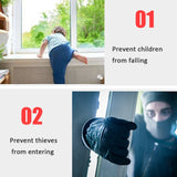 2 PCS Aluminum Screen Window Door Lock Child Protection Safety Lock Anti-theft Stopper, Hex Key, One-word Key