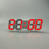 6609 3D Stereo LED Alarm Clock Living Room 3D Wall Clock, Red, Green, Black Frame Blue Light, Black Frame Orange Light, Black Frame Pink Light, Black Frame Green Light, Black Frame Red Light