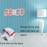 6609 3D Stereo LED Alarm Clock Living Room 3D Wall Clock, Red, Green, Black Frame Blue Light, Black Frame Orange Light, Black Frame Pink Light, Black Frame Green Light, Black Frame Red Light