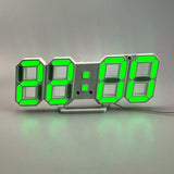 6609 3D Stereo LED Alarm Clock Living Room 3D Wall Clock, Red, Green, Black Frame Blue Light, Black Frame Orange Light, Black Frame Pink Light, Black Frame Green Light, Black Frame Red Light