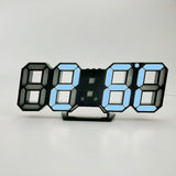 6609 3D Stereo LED Alarm Clock Living Room 3D Wall Clock, Red, Green, Black Frame Blue Light, Black Frame Orange Light, Black Frame Pink Light, Black Frame Green Light, Black Frame Red Light