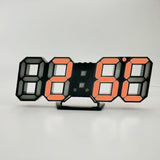 6609 3D Stereo LED Alarm Clock Living Room 3D Wall Clock, Red, Green, Black Frame Blue Light, Black Frame Orange Light, Black Frame Pink Light, Black Frame Green Light, Black Frame Red Light
