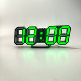 6609 3D Stereo LED Alarm Clock Living Room 3D Wall Clock, Red, Green, Black Frame Blue Light, Black Frame Orange Light, Black Frame Pink Light, Black Frame Green Light, Black Frame Red Light