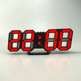 6609 3D Stereo LED Alarm Clock Living Room 3D Wall Clock, Red, Green, Black Frame Blue Light, Black Frame Orange Light, Black Frame Pink Light, Black Frame Green Light, Black Frame Red Light