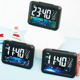 Color Screen Children Electronic Alarm Clock LCD Bedside Alarm Clock, Black Shell Universe, Black Shell Turtle, Black Whale, White Shell Prairie, White Shell Seaside