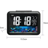 Color Screen Children Electronic Alarm Clock LCD Bedside Alarm Clock, Black Shell Universe, Black Shell Turtle, Black Whale, White Shell Prairie, White Shell Seaside