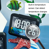 Color Screen Children Electronic Alarm Clock LCD Bedside Alarm Clock, Black Shell Universe, Black Shell Turtle, Black Whale, White Shell Prairie, White Shell Seaside