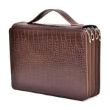 200 Hole Art Painting Pen Storage Bag Large-Capacity Crocodile Pattern PU Pencil Bag, Black, Purple, Brown, Sapphire, Gray, Khaki Rose, Blue Rose, Green Rose, Pink Rose, Rose Red, Lake Blue Brown