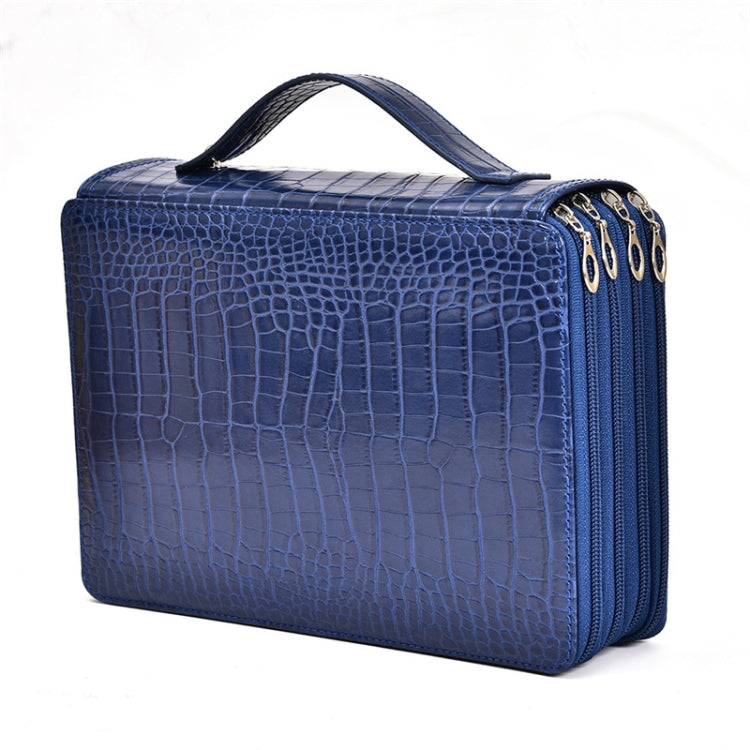 200 Hole Art Painting Pen Storage Bag Large-Capacity Crocodile Pattern PU Pencil Bag, Black, Purple, Brown, Sapphire, Gray, Khaki Rose, Blue Rose, Green Rose, Pink Rose, Rose Red, Lake Blue Sapphire