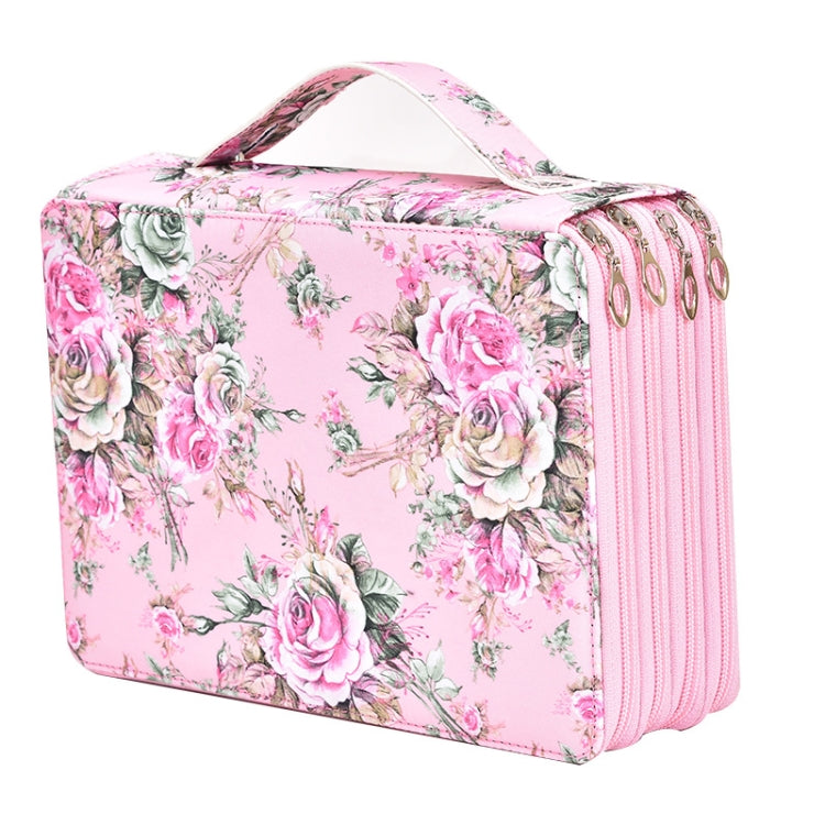 200 Hole Art Painting Pen Storage Bag Large-Capacity Crocodile Pattern PU Pencil Bag, Black, Purple, Brown, Sapphire, Gray, Khaki Rose, Blue Rose, Green Rose, Pink Rose, Rose Red, Lake Blue Pink Rose