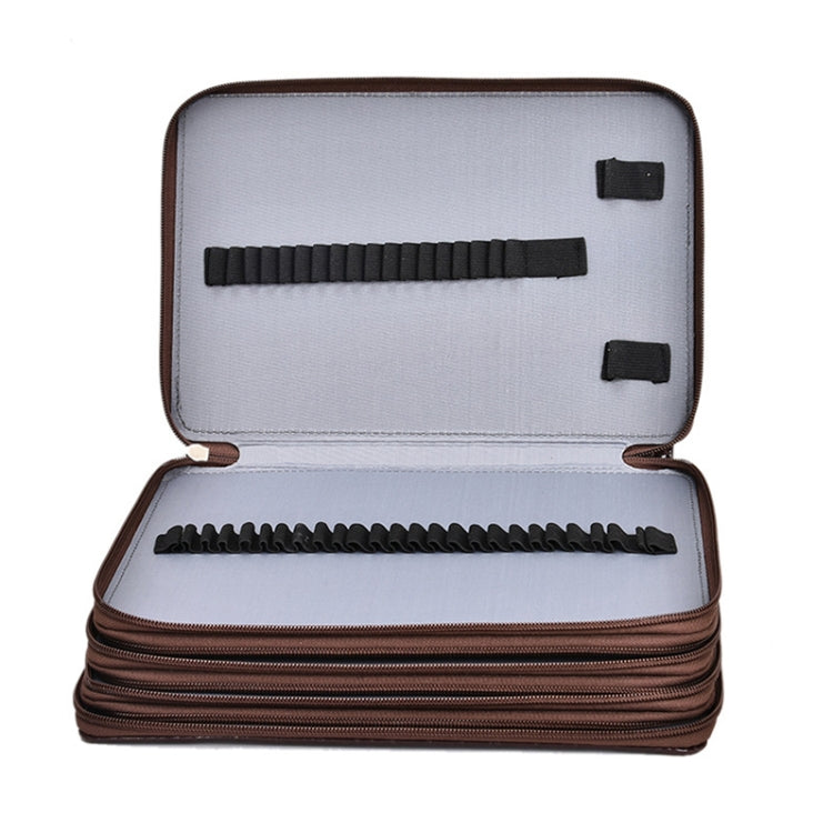 200 Hole Art Painting Pen Storage Bag Large-Capacity Crocodile Pattern PU Pencil Bag, Black, Purple, Brown, Sapphire, Gray, Khaki Rose, Blue Rose, Green Rose, Pink Rose, Rose Red, Lake Blue