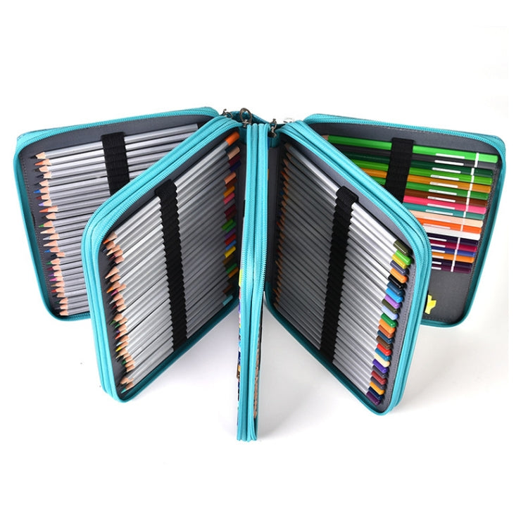 200 Hole Art Painting Pen Storage Bag Large-Capacity Crocodile Pattern PU Pencil Bag, Black, Purple, Brown, Sapphire, Gray, Khaki Rose, Blue Rose, Green Rose, Pink Rose, Rose Red, Lake Blue