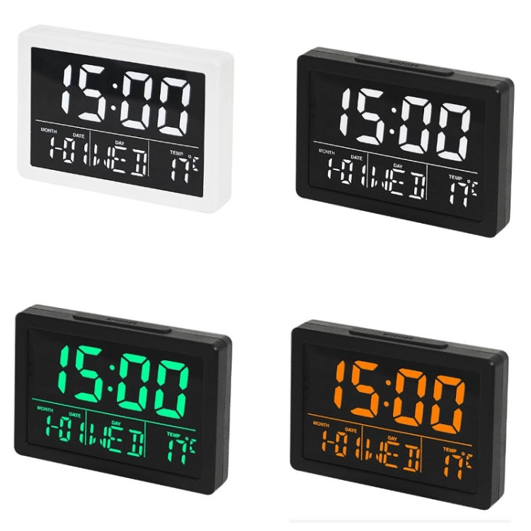 Large Screen LED Clock Bedside Multifunctional Electronic Alarm Clock, White Shell White Light, Black Shell White Light, Black Shell Green Light, Black Shell Orange Light