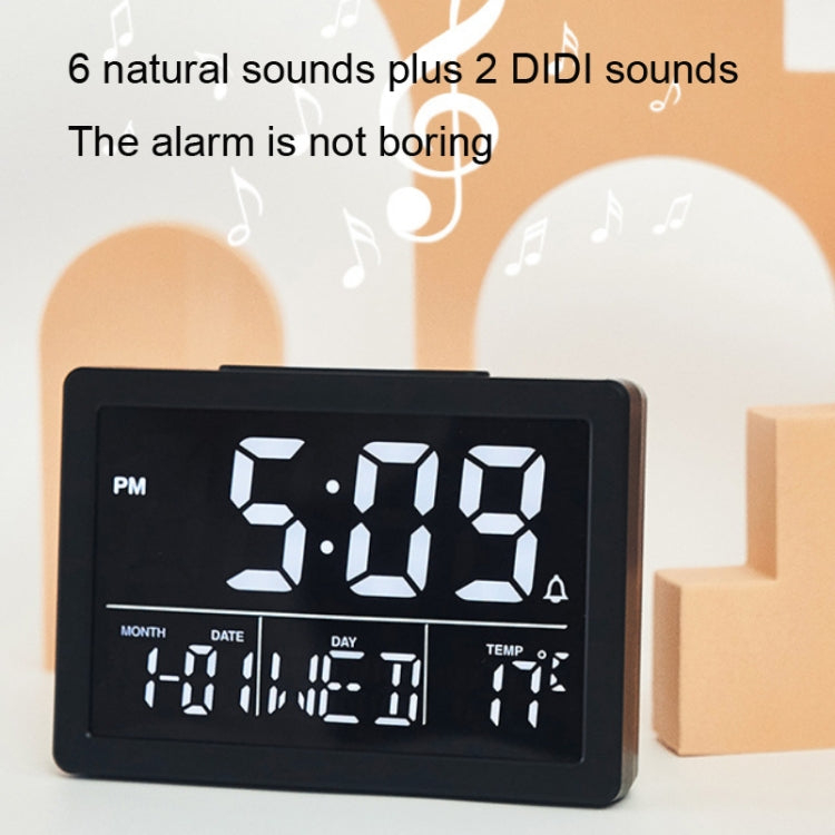 Large Screen LED Clock Bedside Multifunctional Electronic Alarm Clock, White Shell White Light, Black Shell White Light, Black Shell Green Light, Black Shell Orange Light