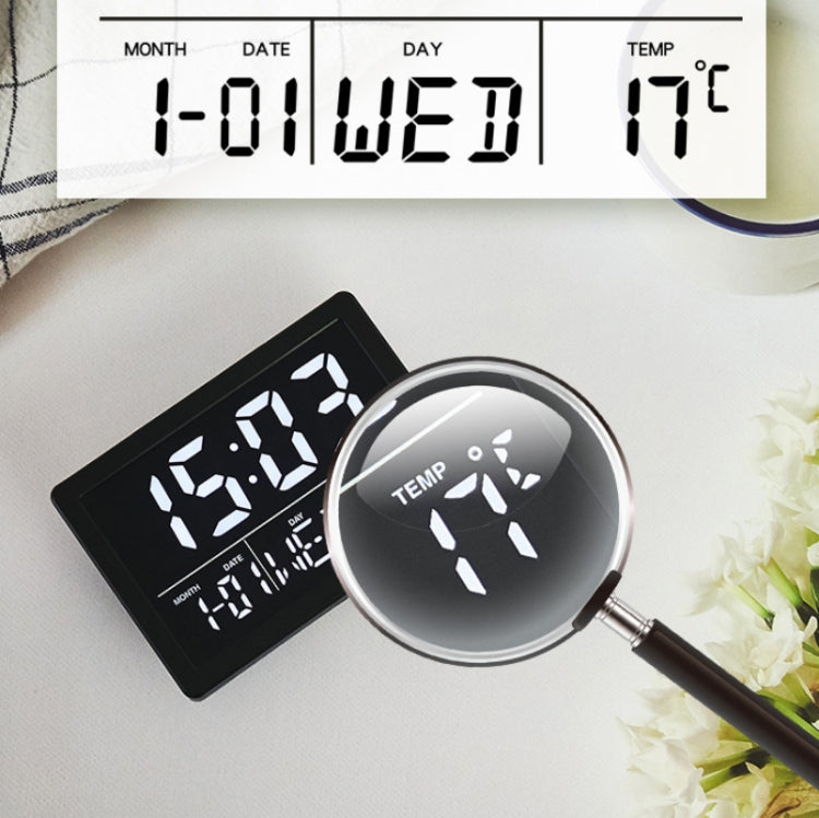 Large Screen LED Clock Bedside Multifunctional Electronic Alarm Clock, White Shell White Light, Black Shell White Light, Black Shell Green Light, Black Shell Orange Light