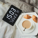 Large Screen LED Clock Bedside Multifunctional Electronic Alarm Clock, White Shell White Light, Black Shell White Light, Black Shell Green Light, Black Shell Orange Light