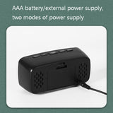 Mirror Bedside Alarm Clock Battery Plug-In Dual-Purpose LED Clock, Arc-shaped Black Shell (Mirror White Light), Rectangular Black Shell (Mirror White Light), Arc-shaped Black Shell (Black Surface White Light)                                            ...