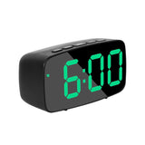 Mirror Bedside Alarm Clock Battery Plug-In Dual-Purpose LED Clock, Arc-shaped Black Shell (Mirror White Light), Rectangular Black Shell (Mirror White Light), Arc-shaped Black Shell (Black Surface White Light)                                            ...