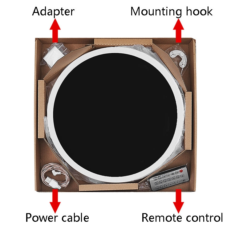 6620 12 Inch LED Simple Wall Clock Living Room Round Silent Digital Temperature And Humidity Electronic Clock, White Frame EU Plug, Black Frame EU Plug, White Frame US Plug, Black Frame US Plug