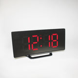 6507 Curved Big Screen Electronic Clock LED Mirror Mute Alarm Clock, White, Red, Green