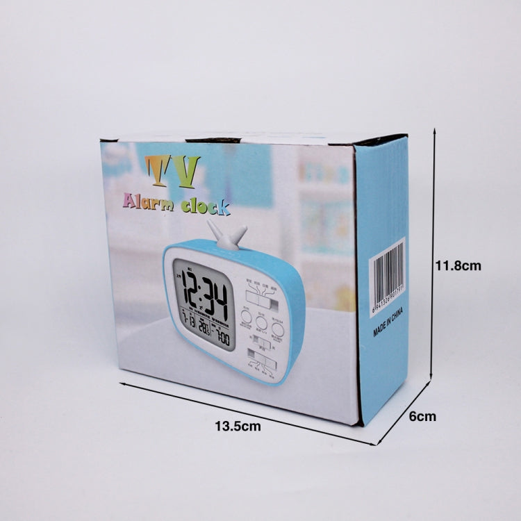 G179 Retro TV Alarm Clock Student Dormitory Bed Electronic Clock, White English Version, Black English Version, Blue English Version, Green English Version, Pink English Version