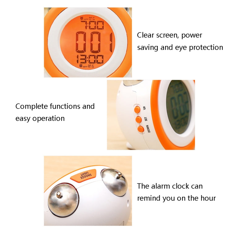 0705 Big Volume Simple Three-Dimensional LED Alarm Clock Mute Luminous Electronic Clock, Red, Light Blue, Light Green, Orange, Black Shell Green, Black Shell Pink, Black Shell Blue, Black Shell Orange