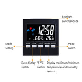 2159 Household Temperature And Humidity Display Alarm Clock Indoor Electronic Digital Display Multi-Function Color Screen Clock, Temperature And Humidity Display Alarm Clock