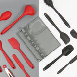 2 in 1 Kitchen Silicone Spoon Holder Shelf, Large (Gray), Medium (Gray), Medium (Black), Large (Red), Medium (Red), Large (Blue), Medium (Blue), Large (Orange), Medium (Orange), Large (Green), Medium (Green)