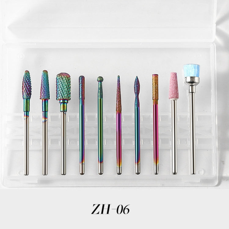 Tungsten Steel Alloy Nail Art Polished Head Set Grinding Machine Drain Brush Dead Polishing Tool, ZH01, ZH02, ZH03, ZH04, ZH05, ZH06, ZH07